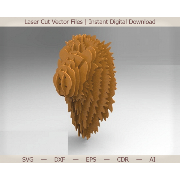 سر شیر 3D لیزر برش وکتور لایه دیوار تروفی سر شیر 3D لیزر برش وکتور لایه دیوار تروفی