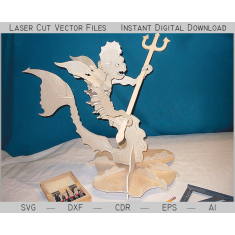 Kuzimu na Pitchfork - 3D Laser Kukata Vector Faili