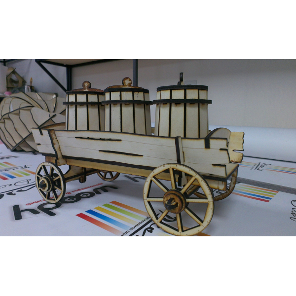 Spice Box Vogn - Laser Cut Vektor Skabelon Spice Box Vogn - Laser Cut Vektor Skabelon