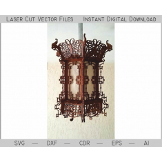 Carved Street Lamp Laser Cut Vector Template