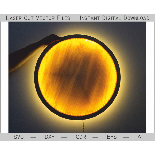 Lunar Eclipse Nightlight — Laser Cut Vektor Skabelon (SVG DXF AI, EPS-CDR) Lunar Eclipse Nightlight — Laser Cut Vektor Skabelon (SVG DXF AI, EPS-CDR)