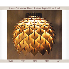 Pinecone لامپ آویز Vector Template