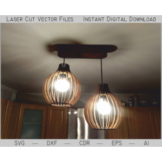 Double Chandelier for Two Lamps - Laser Cut Vector File