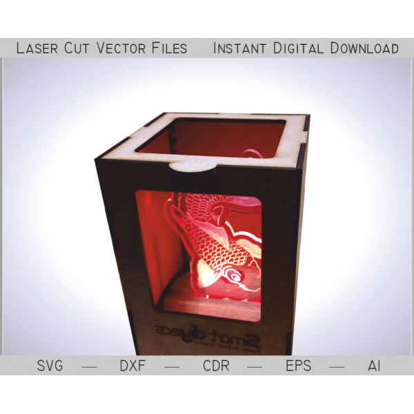 Koi De Pește Lampa De Noapte Cu Laser Tăiat Fișier Vector Koi De Pește Lampa De Noapte Cu Laser Tăiat Fișier Vector