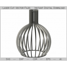 Parametric Pendant Lamp - Laser Cut Vector Template