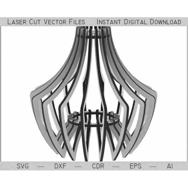 Parametric Lamp Vector Template for Laser Cutting