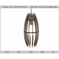 Parametric Pendant Lamp - Laser Cut Vector Template