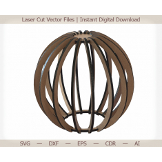 Parametric Sphere Lamp - Laser Cut Vector Template