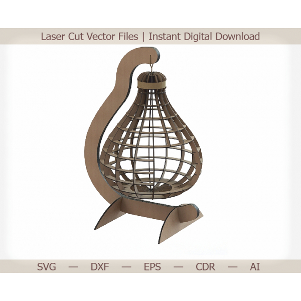 Hruška Závěsné Svítidlo - Laser Cut Vektor Šablona Hruška Závěsné Svítidlo - Laser Cut Vektor Šablona