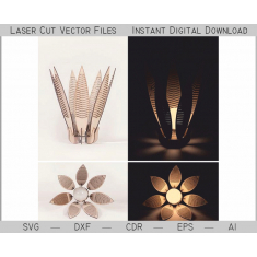 Blomst Kronblad Lampe - Laser Cut Vektor Skabelon