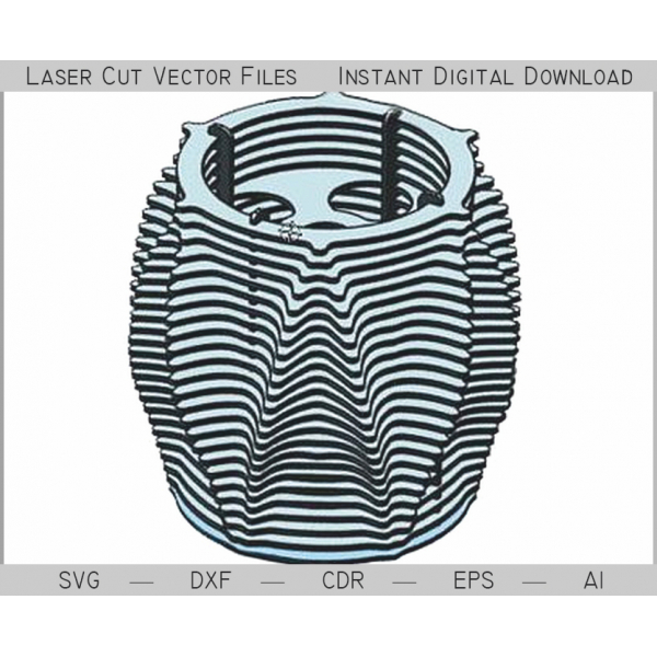 Quallen Lampe-Laser-Cut-Vektor-Datei - Layered Anhänger Vorlage