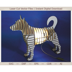 Dog Lamp 3D Laser Cut Vector Template