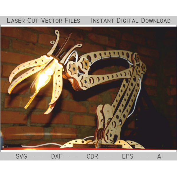 Kloubové Dřevěné Stolní Lampa - Laser Cut Vektorové Souboru