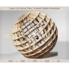 Sférické Geometrické Svítilna - Laser Cut Vektor Šablona