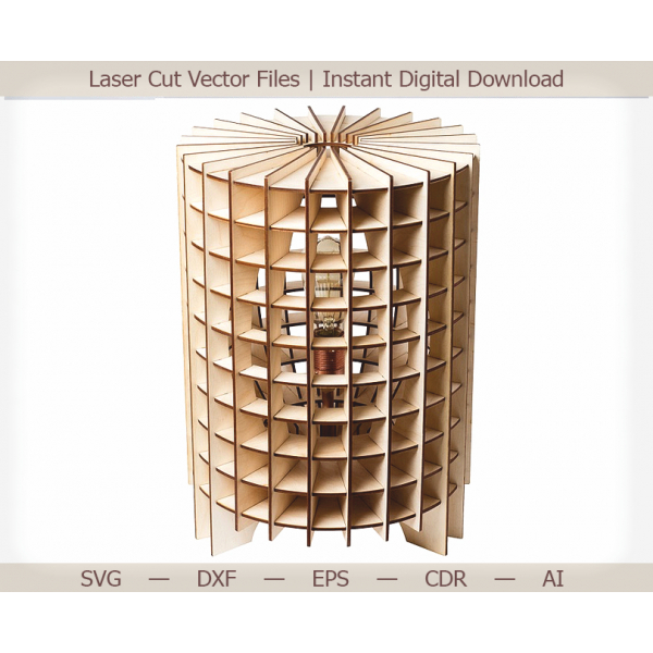 Cylindrical Grid Lamp Vector Template for Laser Cutting Cylindrical Grid Lamp Vector Template for Laser Cutting