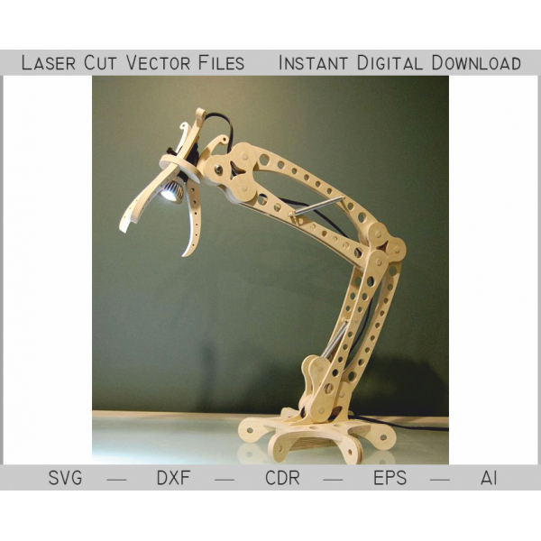 Articulated Table Lamp Vector File — Laser Cut SVG/DXF/AI Articulated Table Lamp Vector File — Laser Cut SVG/DXF/AI