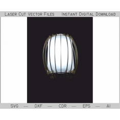 Oval Slatted Lamp Shade - Laser Cut Vector Template