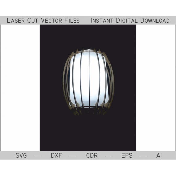 Oval Spaltegulve Lampeskærm Laser Cut Vektor Skabelon