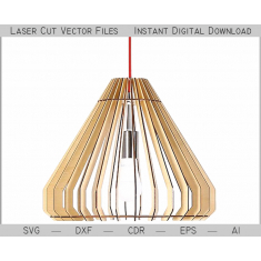 Moderno, Di Legno, Lampada A Sospensione Modello Vettoriale