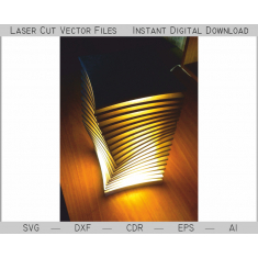 Geometric Twist Lamp - Laser Cutting Vector File