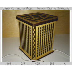 Moderno Cubo Lampada - Taglio Laser Modello Vettoriale