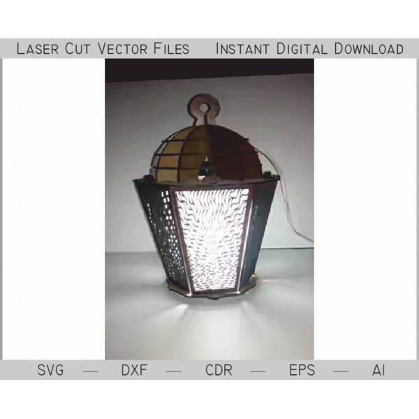 Sekskantet Lanterne Lampe Laser Cut Vektor Skabelon Sekskantet Lanterne Lampe Laser Cut Vektor Skabelon