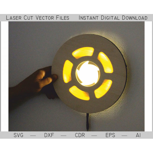 Round Night Light Laser Cut Vector Template Round Night Light Laser Cut Vector Template