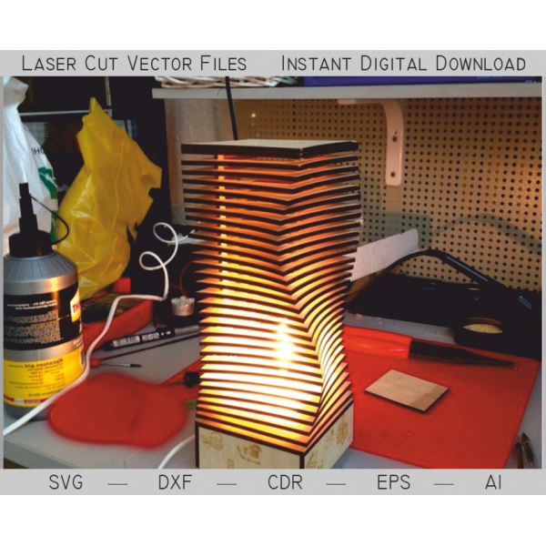 Geometriske Lagdelt Lampe Laser Cut Vektor Skabelon