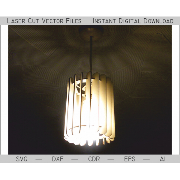 Vertikalnim Otvora Privjesak Lampu Laser Rez Vektor Dosije — Instant Download (SVG, DXF)