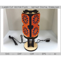 Blomster Bordlampe Vektor Skabelon