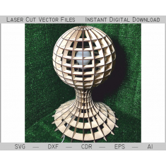 Geometric Sphere Table Lamp Vector Template