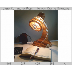 Curved Table Lamp - Laser Cut Vector Template