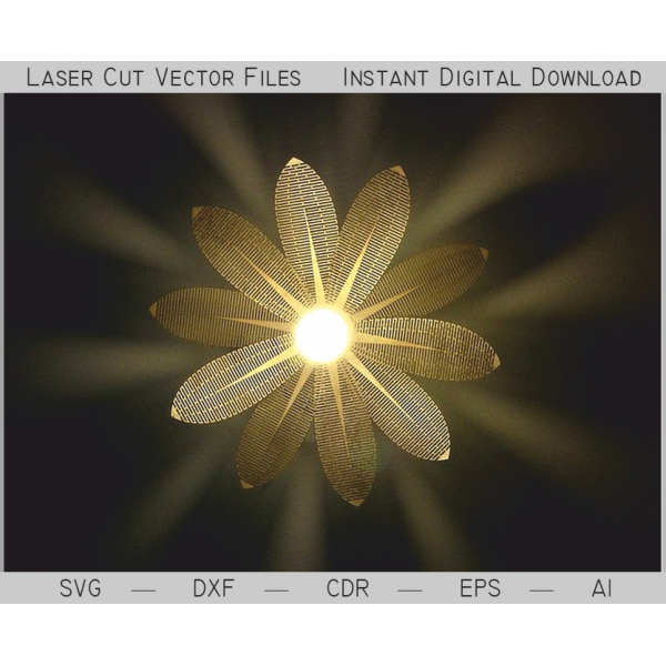 Floral Laser-Cut Lamp Shade Vector Template (SVG, DXF, AI)
