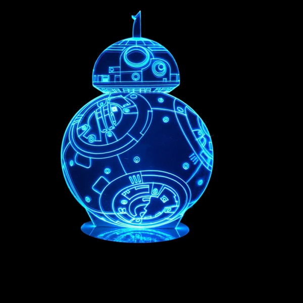 Hologram Robot LED Lamp Vector Template for Laser Cutting