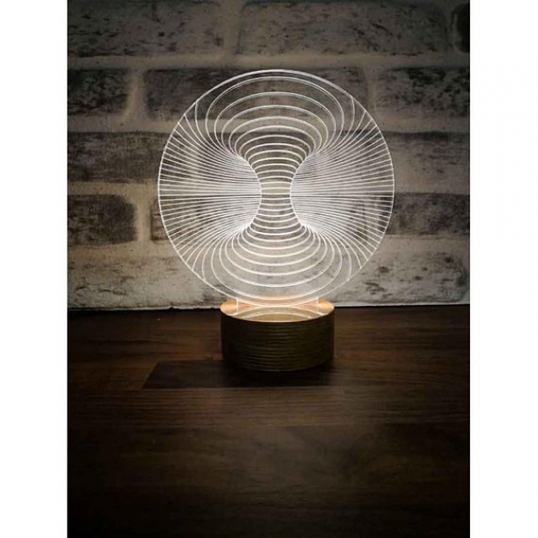 Illusion 3D LED Lamba-Lazer Kesim Vektör Şablonu (SVG, DXF) Illusion 3D LED Lamba-Lazer Kesim Vektör Şablonu (SVG, DXF)