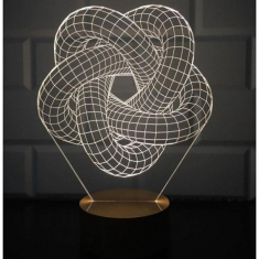 Toro Spirale Lampada 3D Vettoriale Taglio Laser File