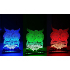 Owl Lamp 3D - Laser Cut Vector Template