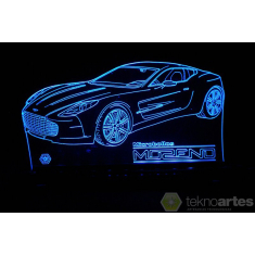 Auto sportive Acrilico 3D Lampada Taglio Laser Vettoriale
