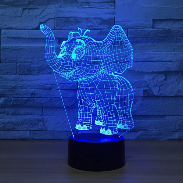 Baby Elephant 3D Luce Notturna Vettore di Modello per il Taglio Laser Baby Elephant 3D Luce Notturna Vettore di Modello per il Taglio Laser