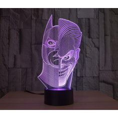 Batman Jokeren Split-Ansigt 3D Lampe Vektor Skabelon