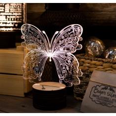 3D Akrylowa lampa Light Butterfly - plik Wektorowy cięcia Laserowego