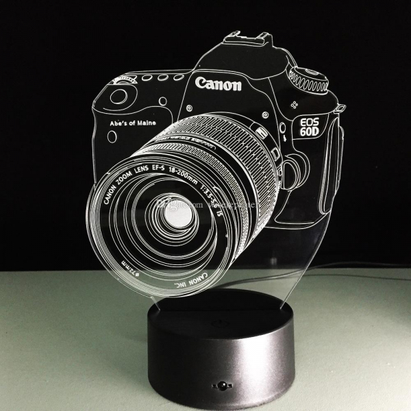 Canon DSLR 3D Ψευδαίσθηση Λαμπτήρας Διανυσματικά για Κοπή με Λέιζερ Canon DSLR 3D Ψευδαίσθηση Λαμπτήρας Διανυσματικά για Κοπή με Λέιζερ