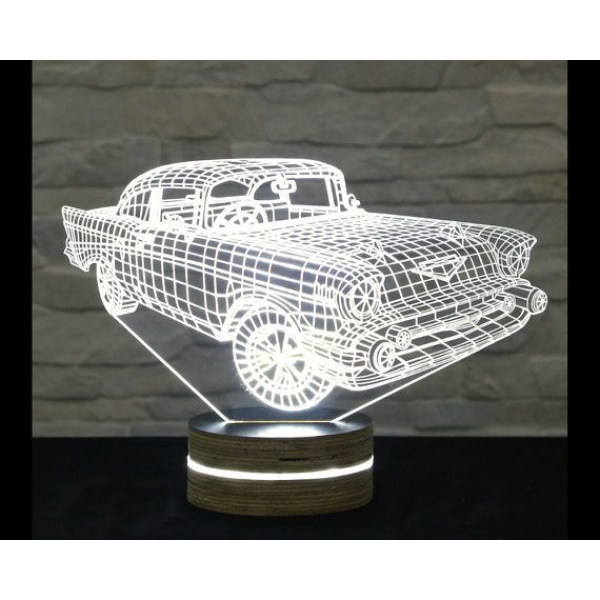 Classic Car 3D LED Nat Lys Laser Cutting Vektor-Fil Classic Car 3D LED Nat Lys Laser Cutting Vektor-Fil