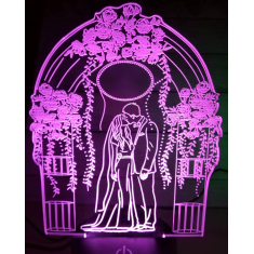 Couple Personalized 3D Illusion Lamp Vector Template for Laser Cutting