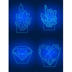Diamond 3D Acrylic Lamps Vector Set