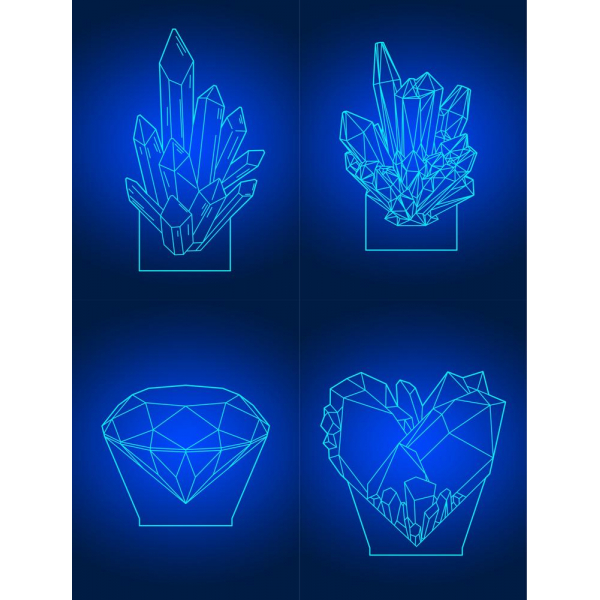 เพชร 3D Acrylic ตะเกียงเว็กเตอร์ต้นแบบสำหรับเลเซอร์ตัด เพชร 3D Acrylic ตะเกียงเว็กเตอร์ต้นแบบสำหรับเลเซอร์ตัด