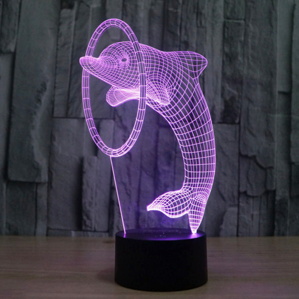 Dolphin 3D Illusion Lamp Vector Template for Laser Cutting Dolphin 3D Illusion Lamp Vector Template for Laser Cutting