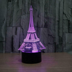 Eiffel Tower Acrylic 3D Illusion Lamp - Laser Cut Vector Template