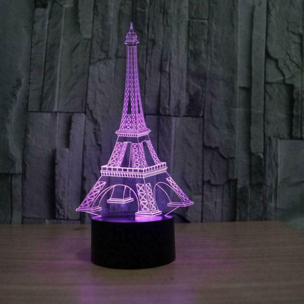 Eiffelova Věž 3D Akrylové Iluze Lampa - Laserové Řezání Vektorové Souboru