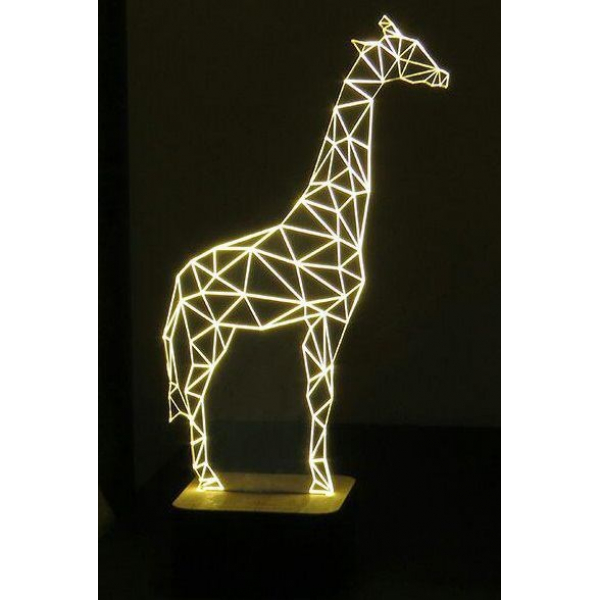 Plik wektorowy z Optyczną Iluzją Nocnego Światła Giraffe 3D do Cięcia Laserowego Plik wektorowy z Optyczną Iluzją Nocnego Światła Giraffe 3D do Cięcia Laserowego